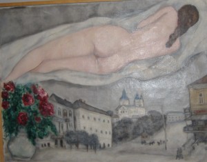 Nudo sopra Vitebsk, 1933, olio su tela, collezione privata