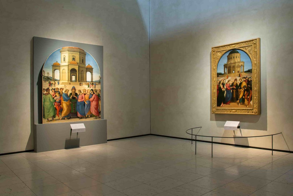 Perugino e Raffaello dialogano tra loro grazie a due opere dello stesso soggetto: Lo sposalizio della Vergine